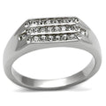 Thick crystal mens ring with a sleek design featuring multiple sparkling crystals