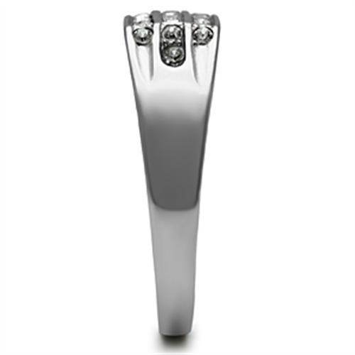 VacationGrabs thick crystal mens ring in silver with a sleek design and sparkling gems