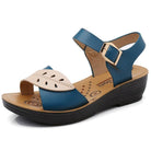 Women's Shoes - Sandals Thick Platform Sandals Leaf Pattern Velcro Strap