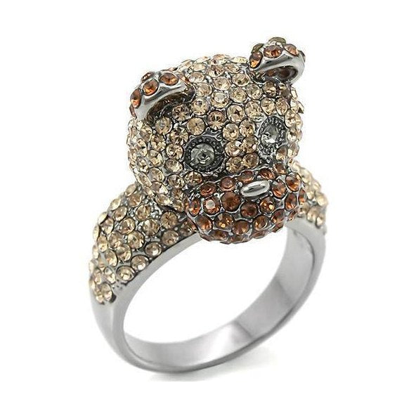 Top grade crystal bear ring featuring intricate detailing and sparkling stones for a unique look