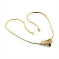 Stunning top grade crystal gold necklace featuring elegant design and shimmering details
