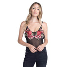 Ivory Felix transparent floral blouse with embroidered roses, perfect for stylish summer outfits