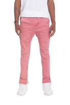 VacationGrabs trendy stretch jeans for men in pink with a slim fit design
