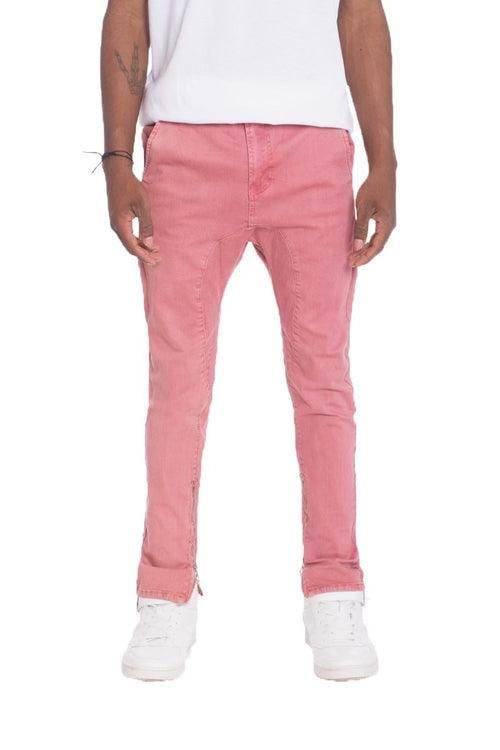 VacationGrabs trendy stretch jeans for men in pink with a slim fit design
