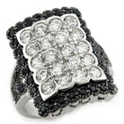 Unique black and white crystal ring for women with a stunning design featuring sparkling crystals