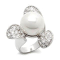 Stunning unique designer fashion ring featuring a large pearl and sparkling gemstones