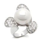 Stunning unique designer fashion ring featuring a large pearl and sparkling gemstones