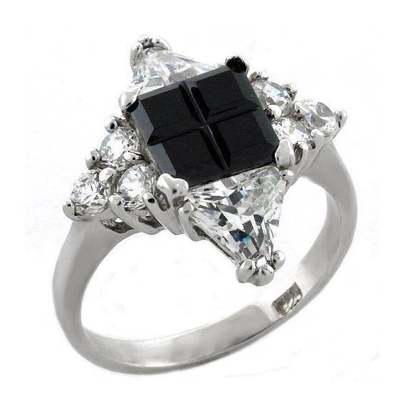 Stunning unique gemstone ring for women featuring black and clear stones in a modern design