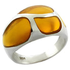 Stunning women's unique gemstone vacation jewelry ring featuring amber stones in a silver setting