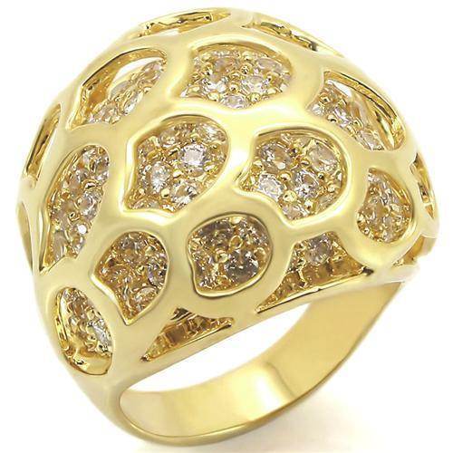 Unique gold statement ring with intricate design and sparkling stones for a bold look