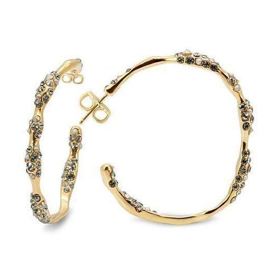 Unique gold textured earrings with intricate design and sparkling accents for elegant style