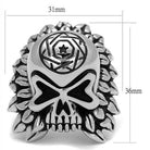 Unique skull jewelry for men featuring a detailed silver skull design with leaf accents