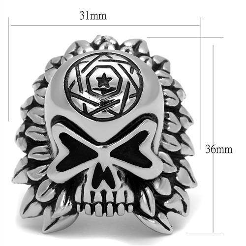 Unique skull jewelry for men featuring a detailed silver skull design with leaf accents