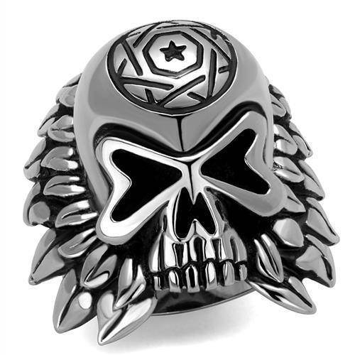 VacationGrabs unique skull jewelry for men featuring a bold skull design with feathers