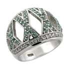 Unique sterling statement ring for women featuring intricate geometric design and sparkling stones