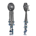 VacationGrabs unique vacation jewelry for women featuring chandelier earrings with blue crystal beads