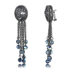 VacationGrabs unique vacation jewelry for women featuring chandelier earrings with blue crystal beads