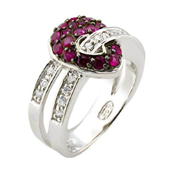 Stunning silver ring with ruby gemstones, perfect as unique vacation jewelry for women