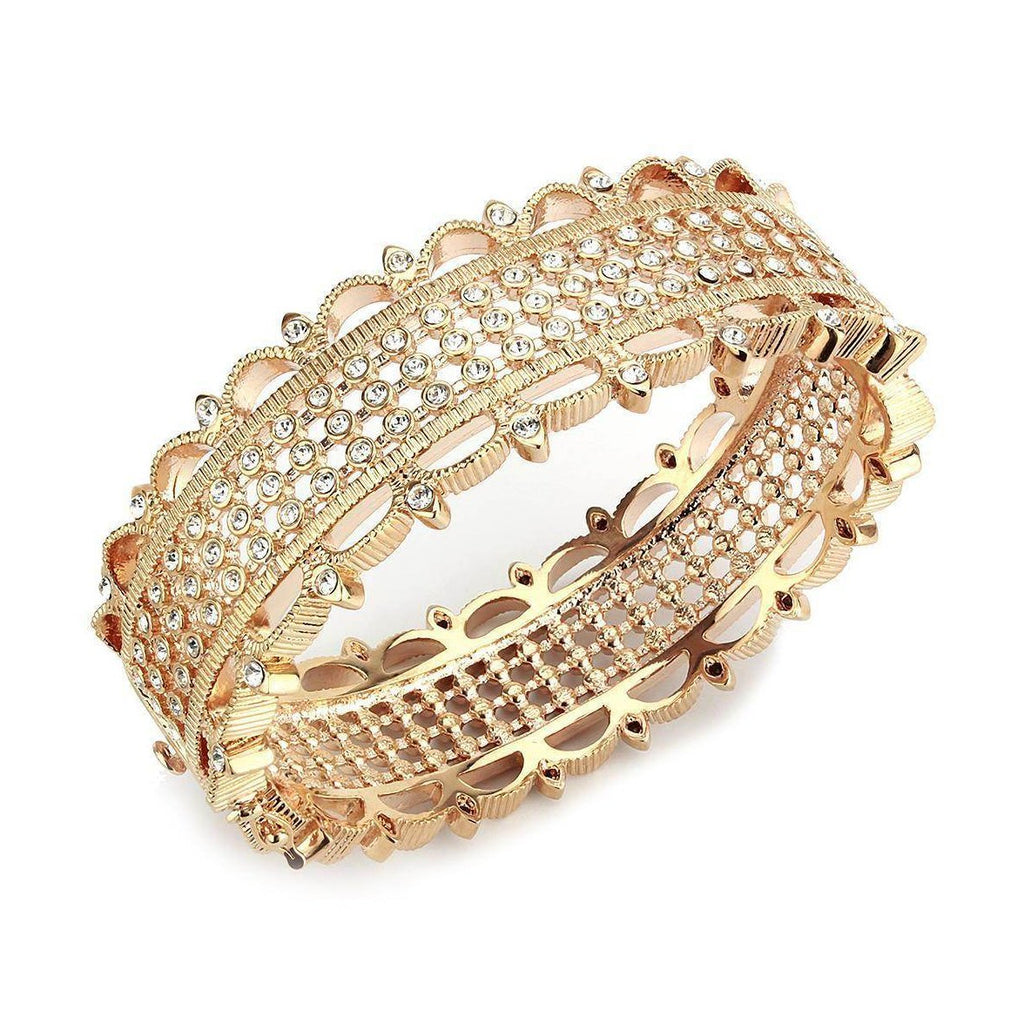 Elegant gold bracelet with sparkling rhinestones, perfect for vacation jewelry accessories