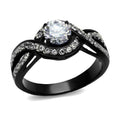 Black Elegance Ring with Sparkling Center Stone, ideal vacation jewelry for men and women