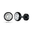 Stylish Men's Black Earrings with Crystal Stones, Perfect as vacation jewelry for men