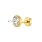 Gold Stud Earrings for Men with 8mm Crystal, perfect vacation jewelry for men