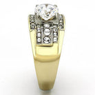 Stylish gold ring with large gemstone, perfect as vacation jewelry for men