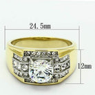 Stylish gold men's ring with large center stone, perfect vacation jewelry for men