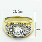 Stylish gold men's ring with large center stone, perfect vacation jewelry for men
