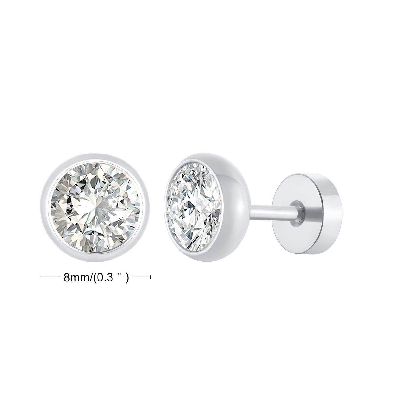 Men's Earrings with Brilliant Cut Stones, Ideal Vacation Jewelry for Men