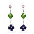 Elegant Vacation Jewelry for Women featuring flower-shaped earrings with pink, green, and purple gemstones