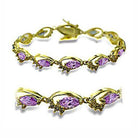 Elegant gold bracelet with purple gemstones, perfect vacation jewelry for women