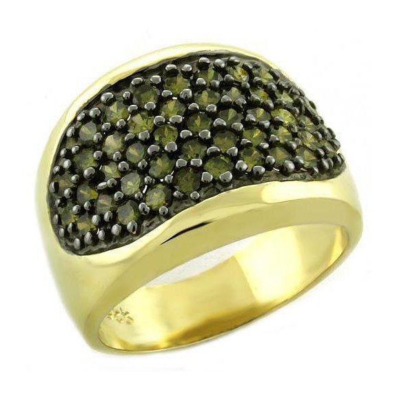 Gold-plated women's ring with black stones, perfect vacation jewelry for women