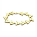 Stylish gold triangle bracelet with clear crystals, ideal vacation jewelry for women