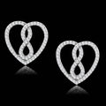 Elegant silver heart-shaped earrings with sparkling stones, perfect as vacation jewelry for women
