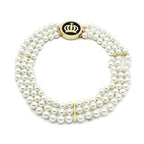 Elegant pearl necklace with crown pendant, perfect vacation jewelry for women to elevate any outfit