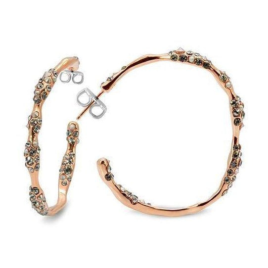Stylish rose gold hoop earrings with intricate bead detailing, perfect vacation jewelry for women