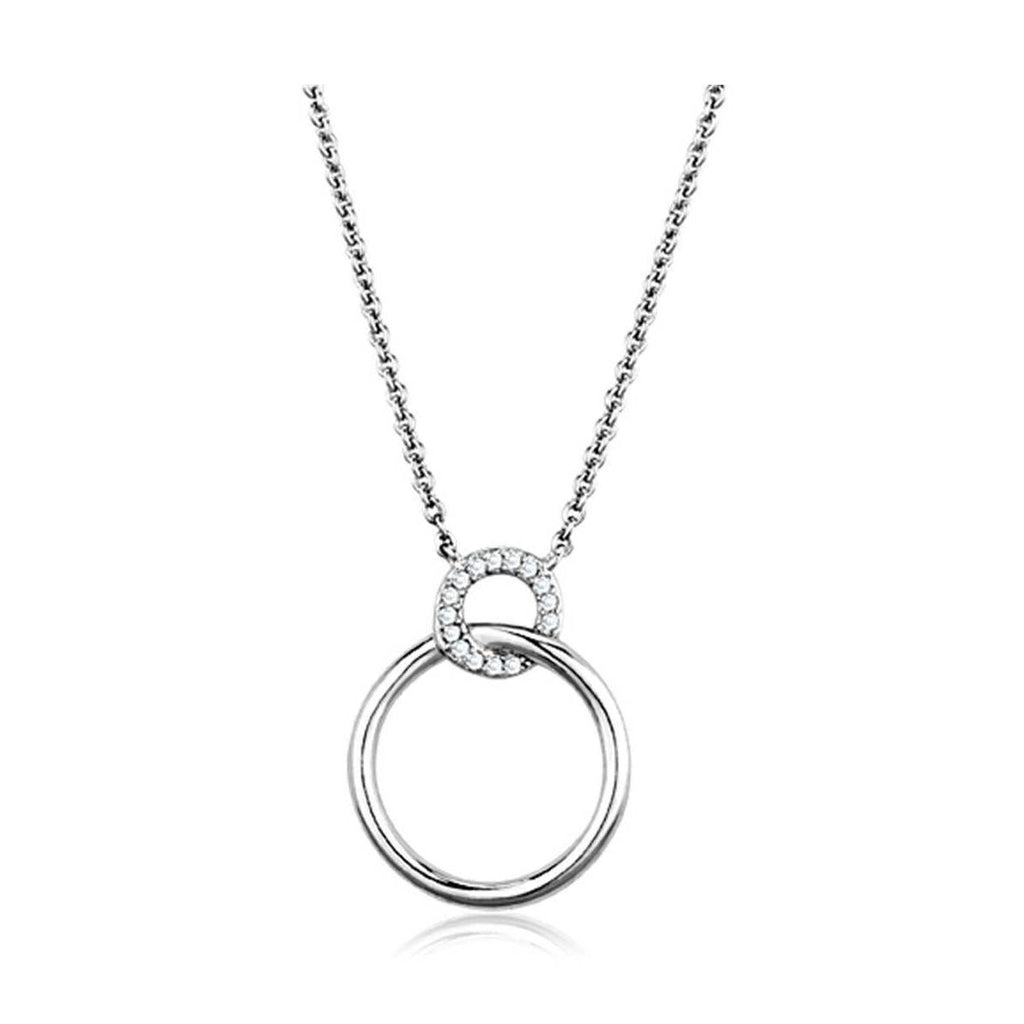 Elegant silver necklace with interlocking rings, perfect as vacation jewelry for women