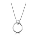 Elegant silver necklace with interlocking rings, perfect as vacation jewelry for women