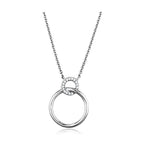 Elegant silver necklace with interlocking rings, perfect as vacation jewelry for women
