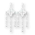 Elegant silver earrings with hanging chains, perfect vacation jewelry for women