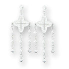 Elegant silver earrings with hanging chains, perfect vacation jewelry for women
