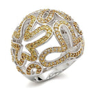 Elegant silver and gold women's ring featuring intricate design, perfect vacation jewelry for women