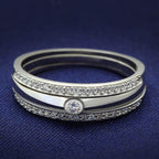 Stylish women's ring with sparkling crystals, perfect vacation jewelry for women