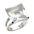 Elegant square-cut ring with a clear gemstone, perfect vacation jewelry for women