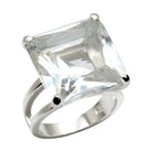 Elegant square-cut ring with a clear gemstone, perfect vacation jewelry for women