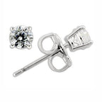 Sparkling Round Silver Stud Earrings, perfect vacation jewelry for women enhancing any outfit