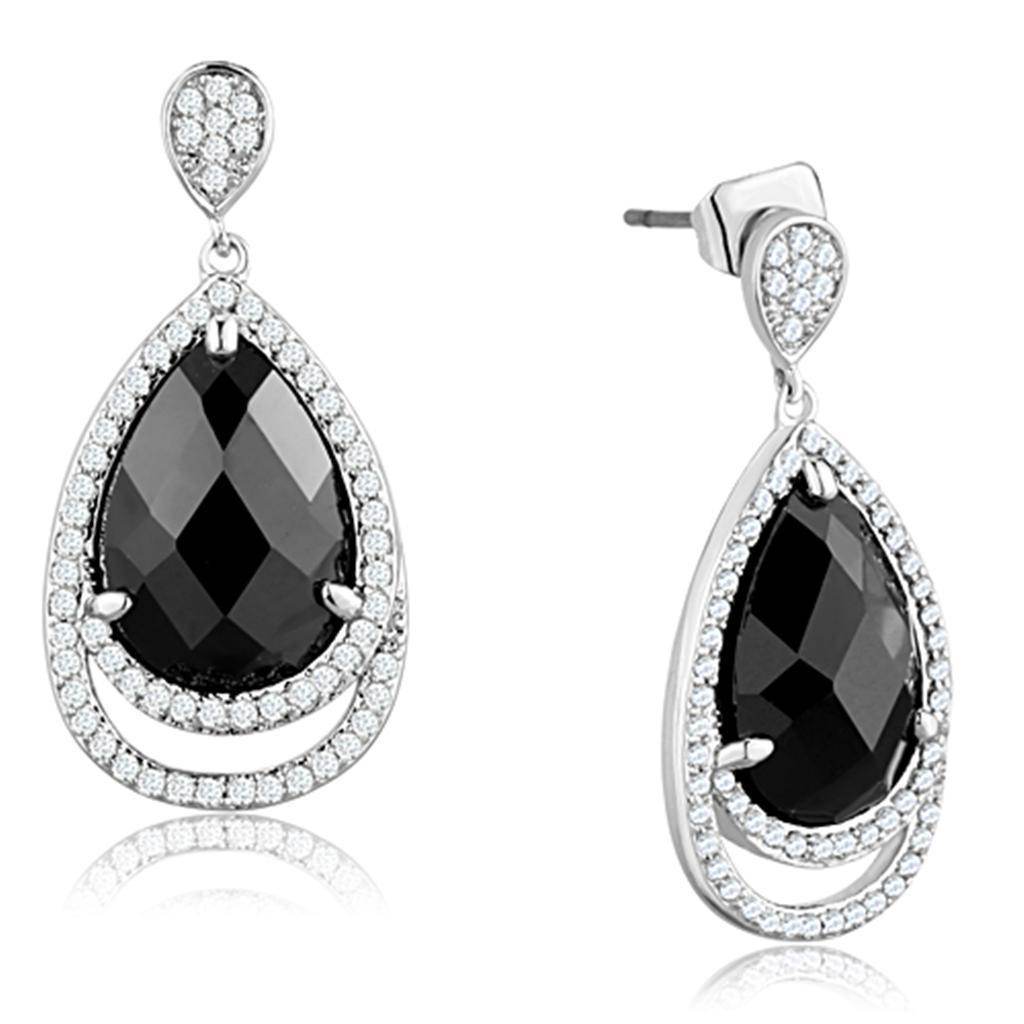 Stunning vacation statement earrings for women featuring large black stones and sparkling accents