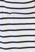 Trendsi vacation style cardigan featuring a classic black and white striped design