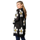 Trendsi vacation style floral cardigan in black with cheerful flower patterns for a stylish look